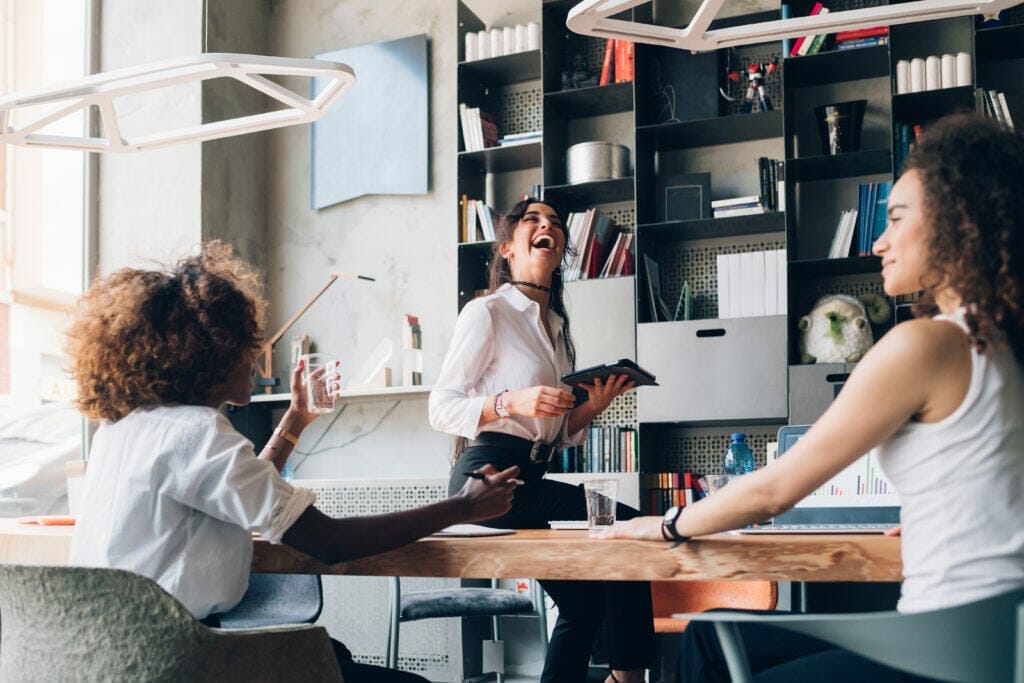 three young multicultural businesswomen: equality in the workplace