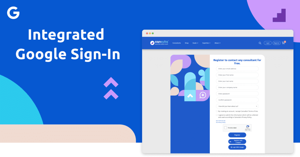 Integrated google sign in on Cansulta title image 