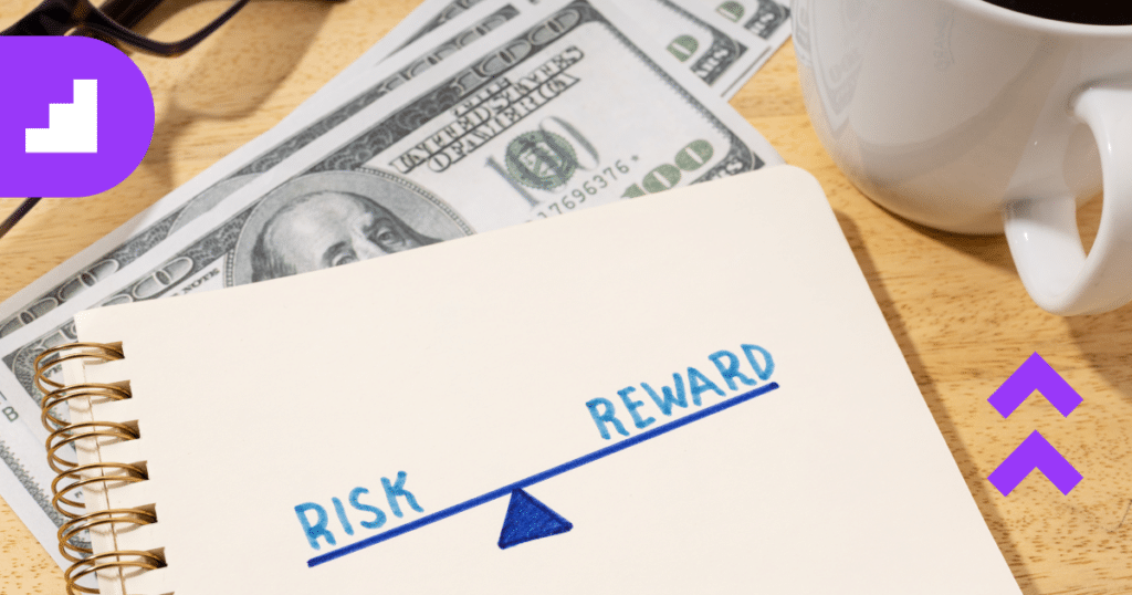 Risk vs Reward concept. 
By improving your sustainable business practices, you actively mitigate the risk of compliance issues, resource shortages and increase company resilience.