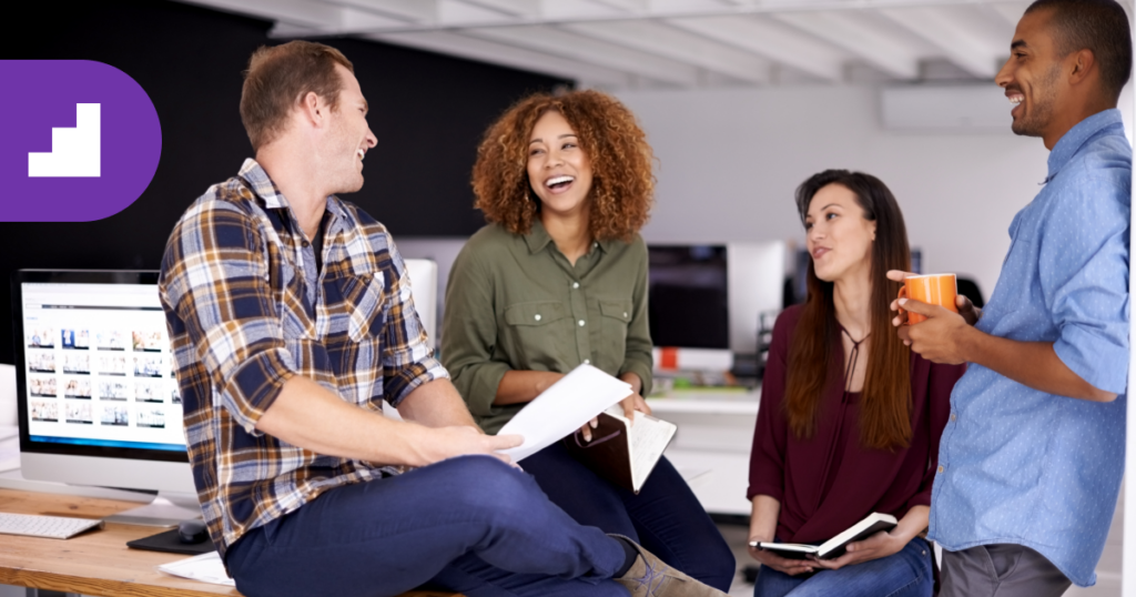 group of coworkers interacting