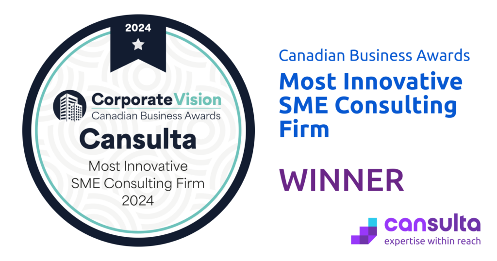 Corporate Vision Canadian Business Awards - Most Innovative SME Consulting Firm 2024