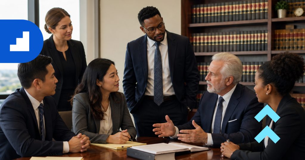Mid-sized law firm leaders discussing partner development and the legal leadership pipeline.